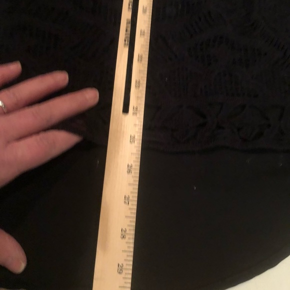 Banana Republic large black tank top sleeveless crochet front semi sheer back - Picture 13 of 16